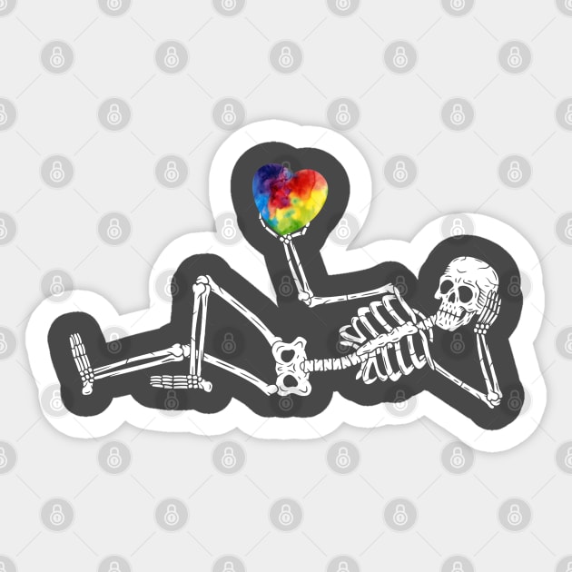 Heart Valentines Day Skeleton Gothic Boyfriend Him Gift Sticker by Studio Hues